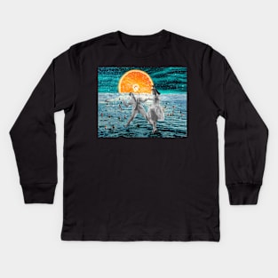 So Long, See You Whenever. A Digital Collage Art Kids Long Sleeve T-Shirt